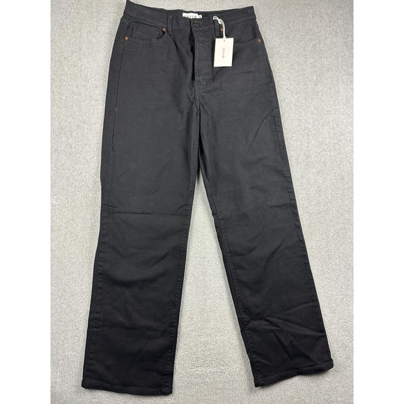 Cello Denim - Cello Super High Rise Dad Jeans Juniors 11 Black Straight Leg Stretch Denim NWT